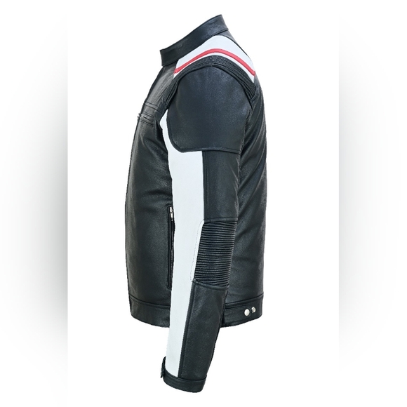 Men's Top Grade Motorcycle Leather Jacket - Picture 3 of 5